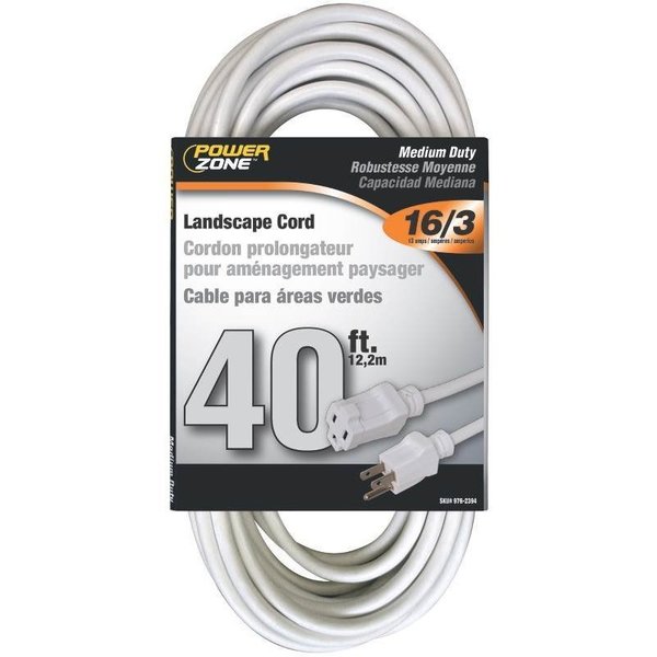 Powerzone Cord Ext Outdoor 16/3X40Ft Wht OR883628